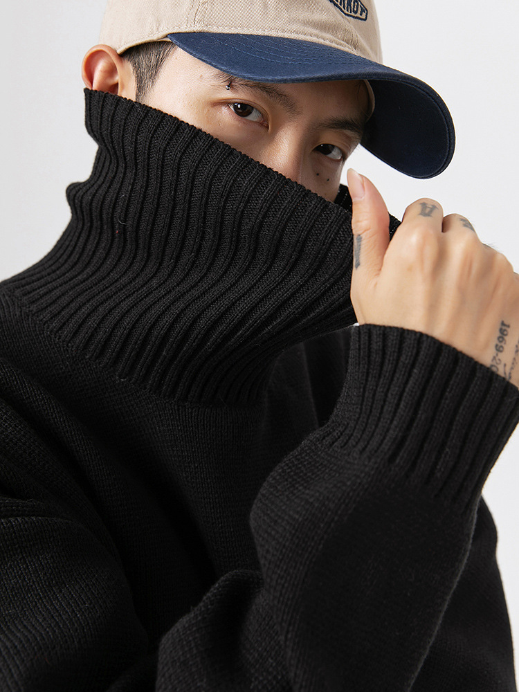 男女兼用 タートルネック ニットセーター 秋冬 長袖
