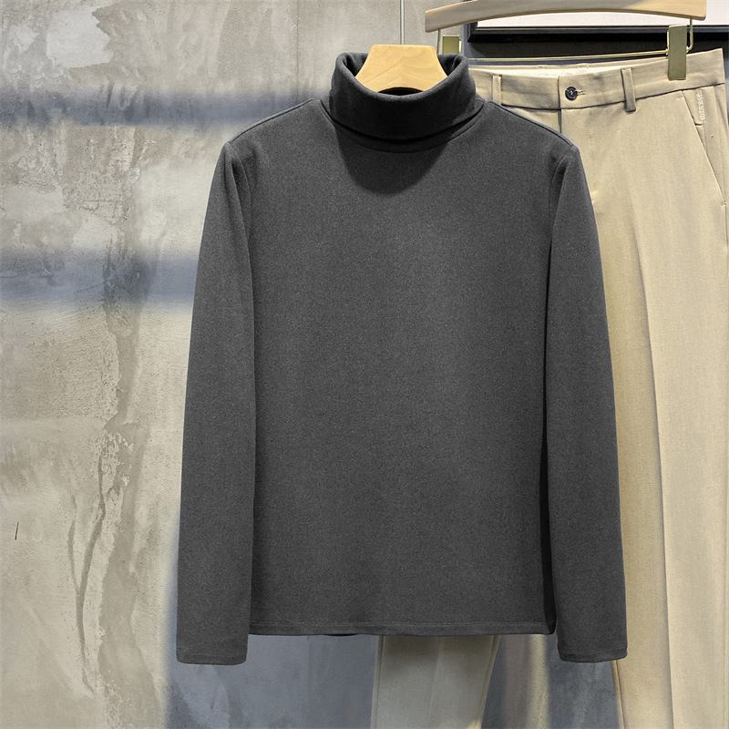 メンズ 長袖 タートルネック シャツ 無地 ゆったり