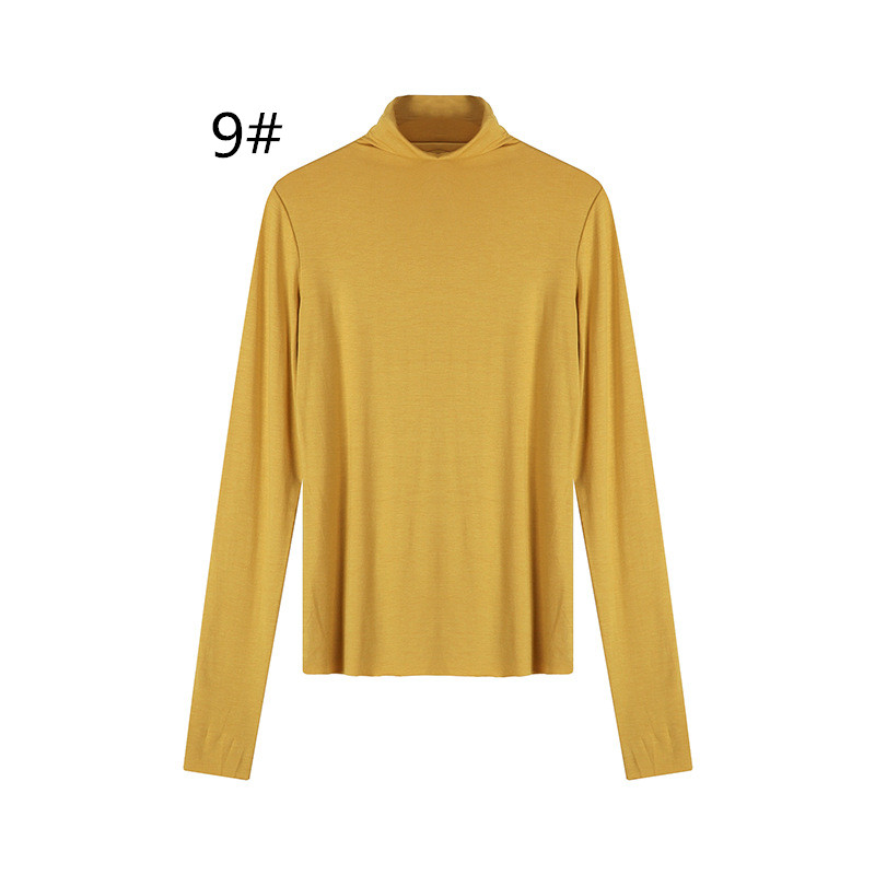 新作 長袖タートルネックシャツ 全９色展開 柔らか素材 冷え対策　レディース　長袖