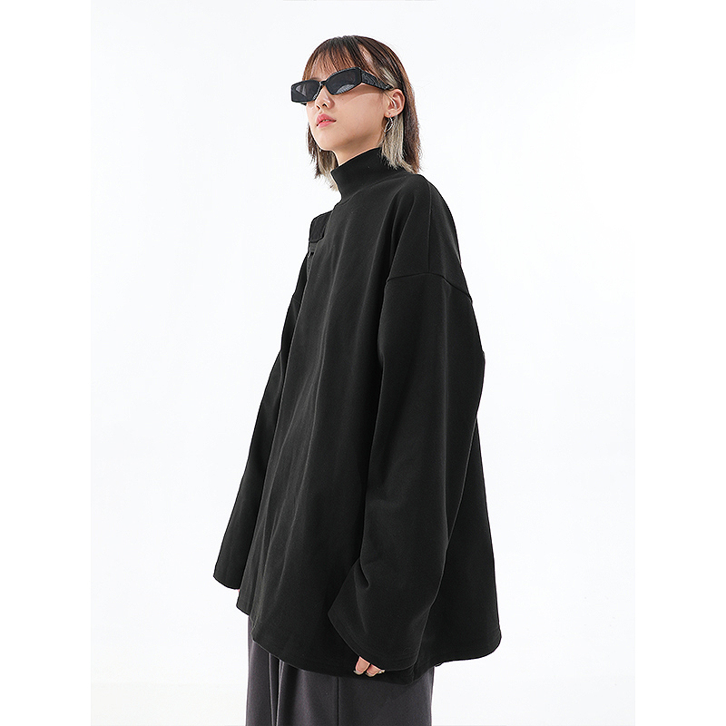 厚手タートルネック長袖プルオーバー