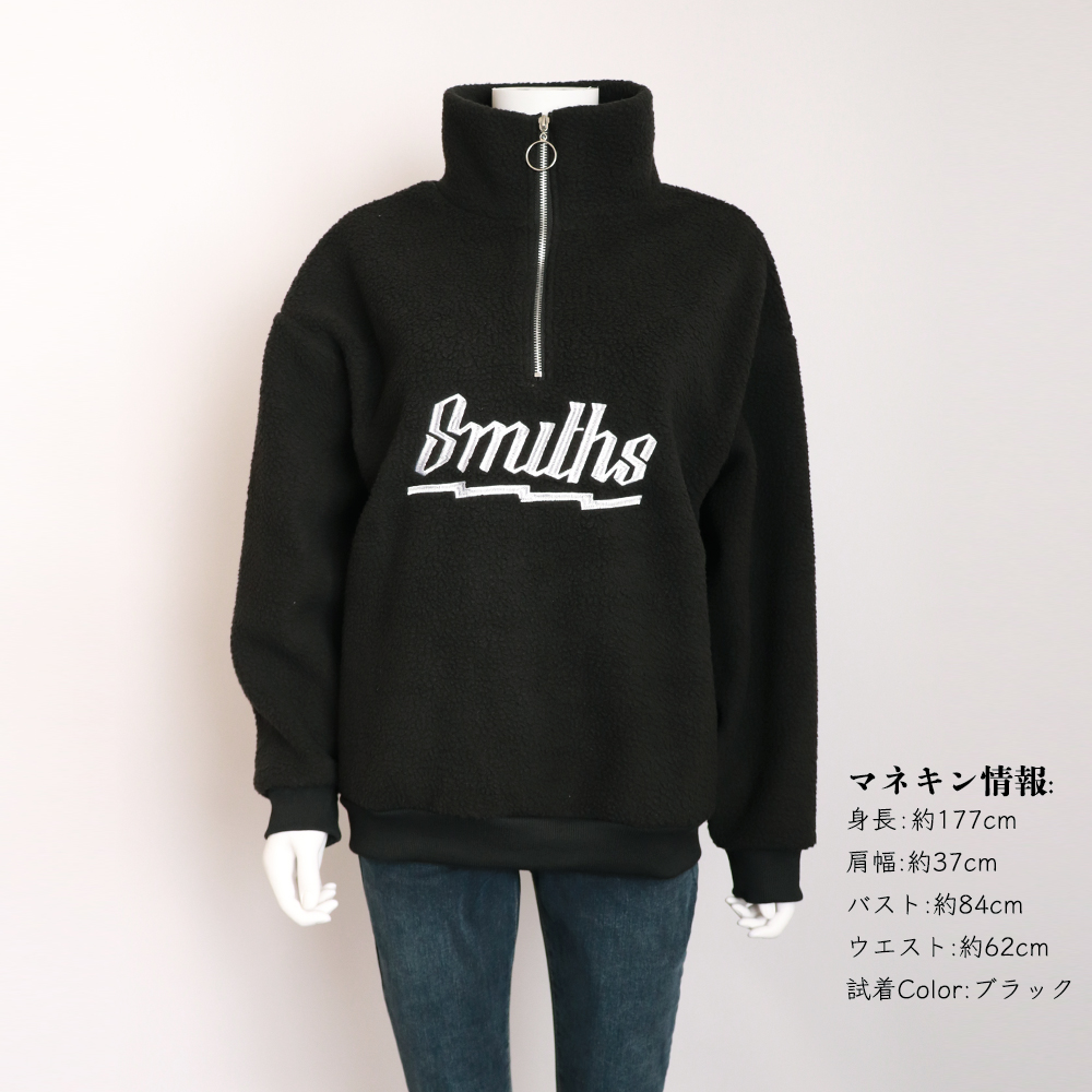 タートルネック ボア素材ハーフジップジャケット韓国風　レディース　長袖