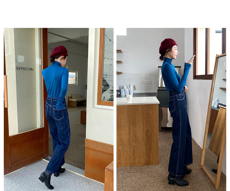 新作 長袖タートルネックシャツ 全９色展開 柔らか素材 冷え対策　レディース　長袖