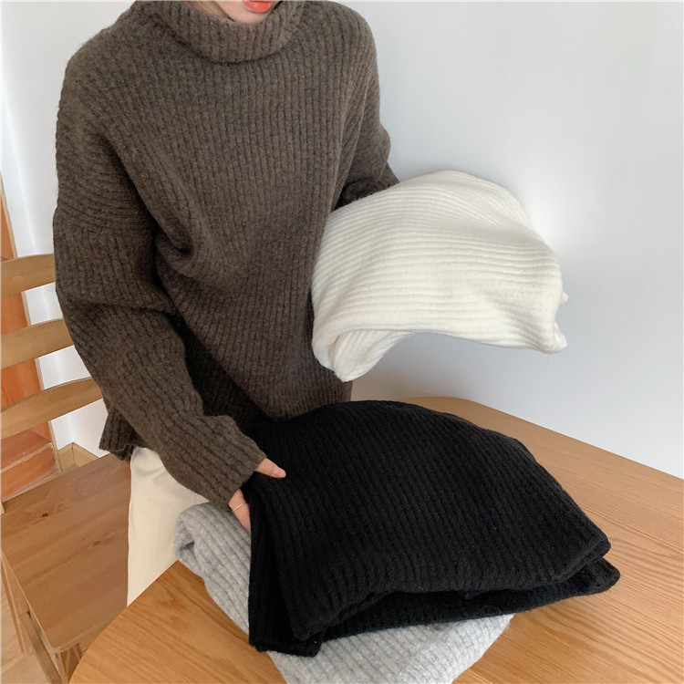 タートルネック　ゆったり着れる  長袖セーター 限定販売　かわいい系