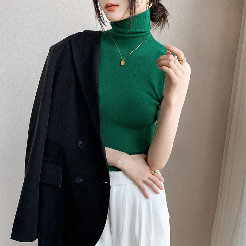 タートルネック シンプル美シルエット ノースリーブ