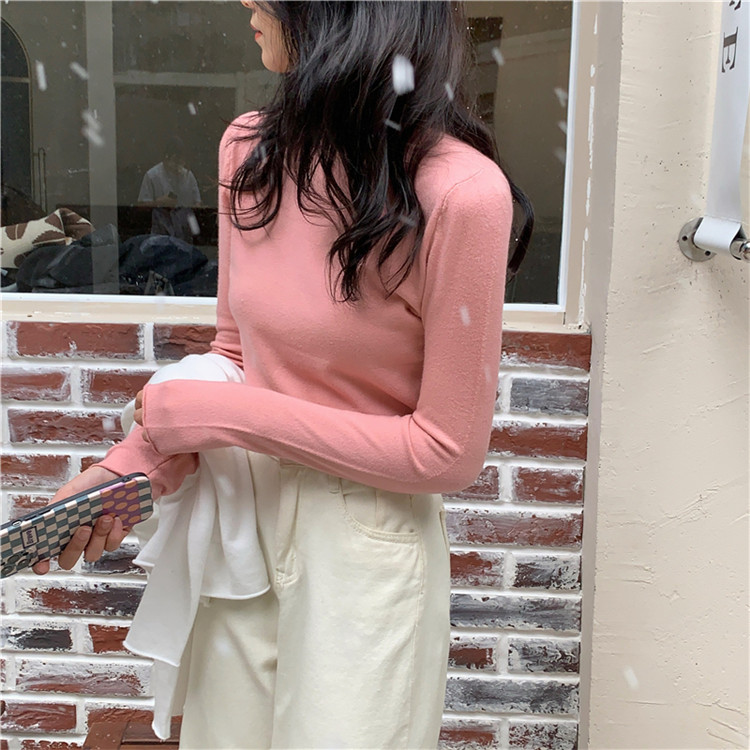 冬の必需品 暖かニットタートルネックシャツ 女性用　タートルネック　レディース　長袖