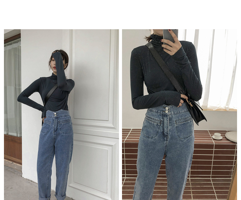 新作 長袖タートルネックシャツ 全９色展開 柔らか素材 冷え対策　レディース　長袖