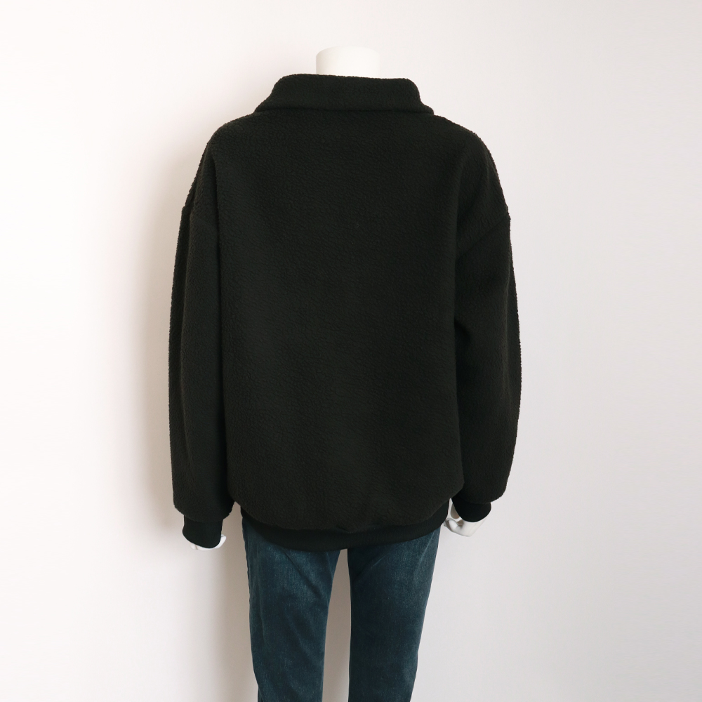 タートルネック ボア素材ハーフジップジャケット韓国風　レディース　長袖