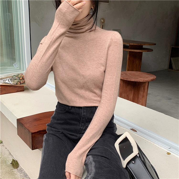 冬の必需品 暖かニットタートルネックシャツ 女性用　タートルネック　レディース　長袖