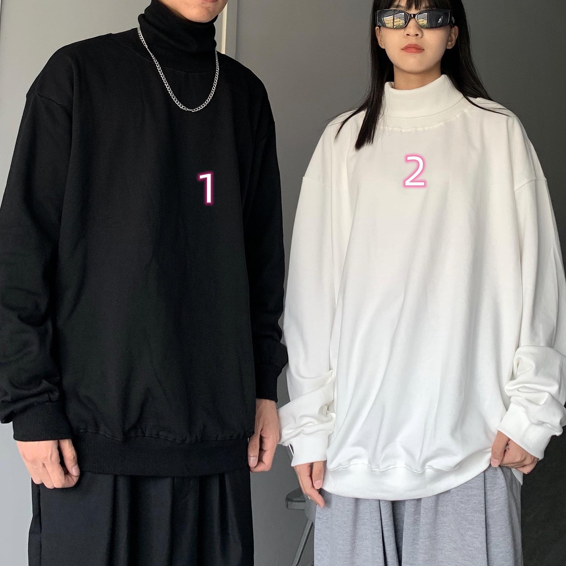 男性用ゆったりタートルネックシャツ長袖大きいサイズ対応 ぽっちゃり