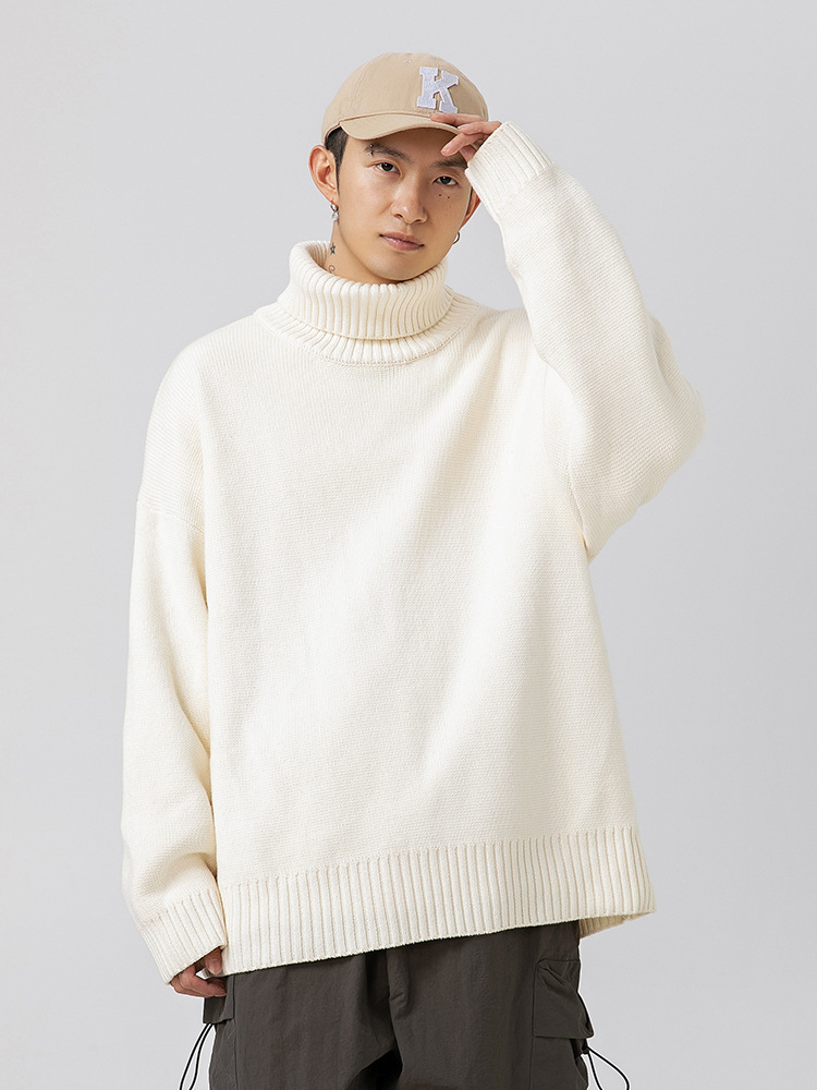 男女兼用 タートルネック ニットセーター 秋冬 長袖