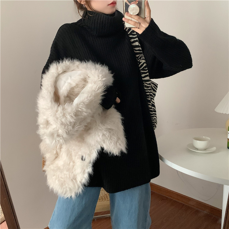 タートルネック　ゆったり着れる  長袖セーター 限定販売　かわいい系