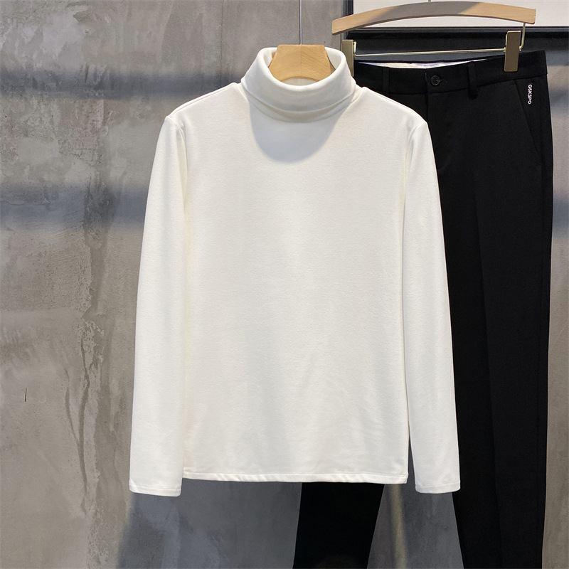 メンズ 長袖 タートルネック シャツ 無地 ゆったり