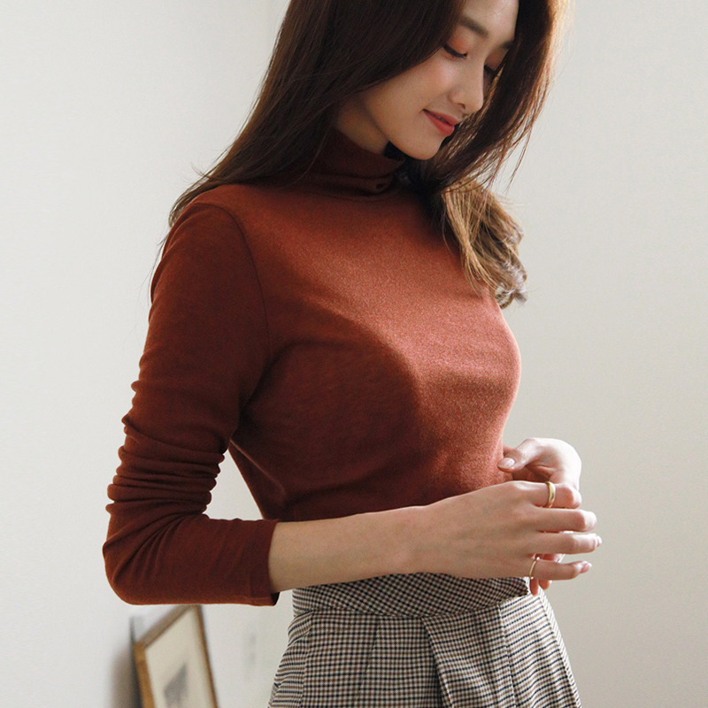 タートルネック シンプル薄手美シルエット