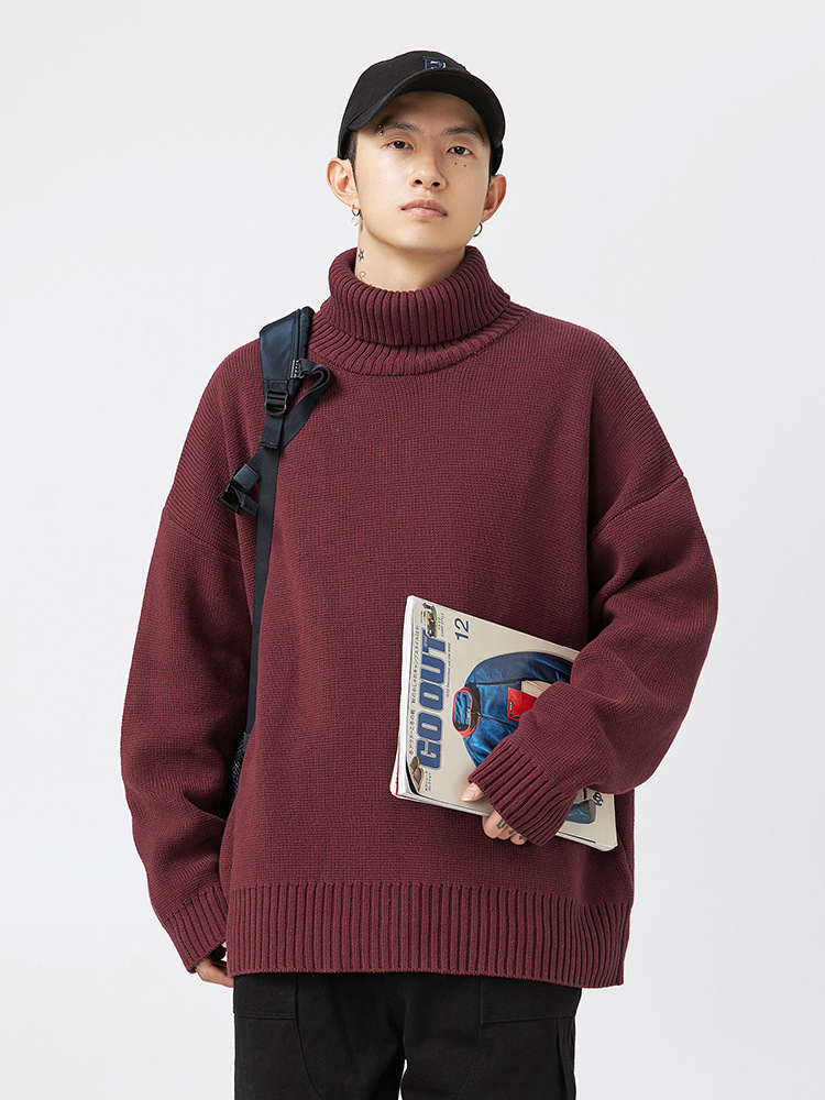 男女兼用 タートルネック ニットセーター 秋冬 長袖