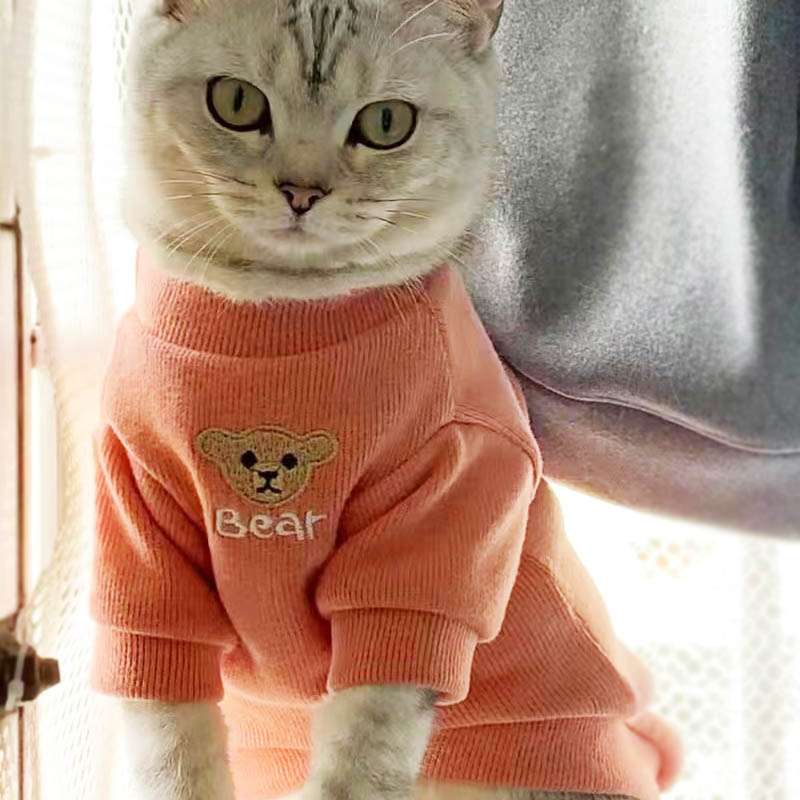 猫服  もこもこ猫ちゃん用防寒スウェット