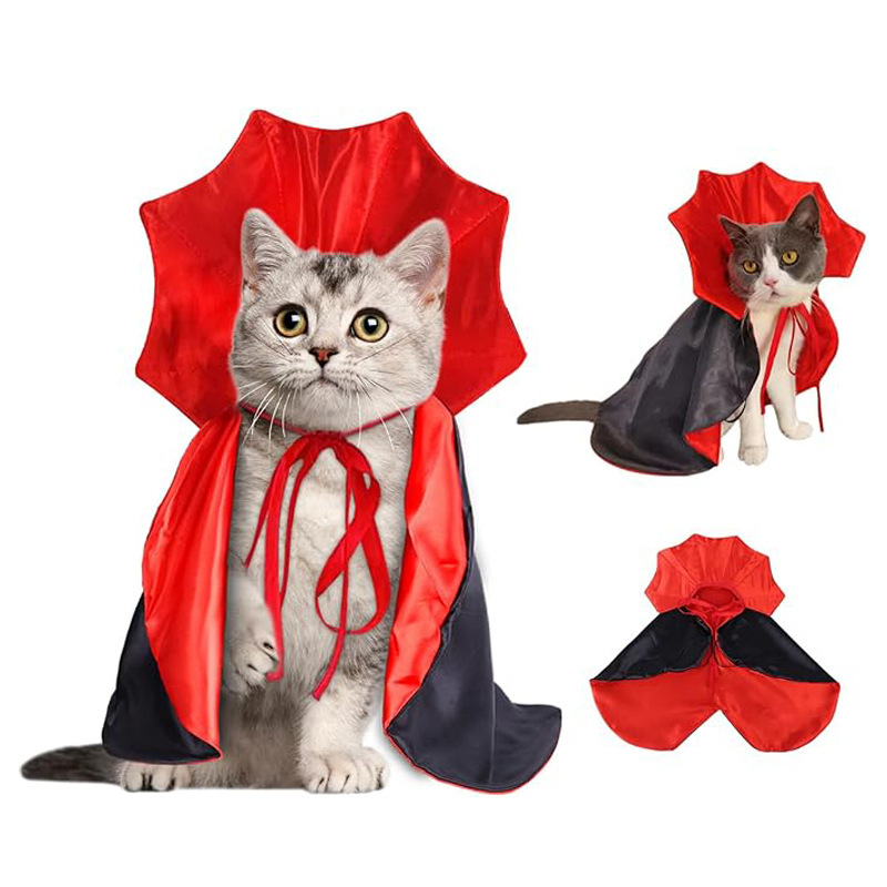 猫服 猫用ハロウィン吸血鬼マント仮装コスチューム