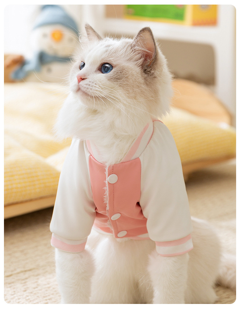 猫服 くまちゃんプリントスタジャン風猫服