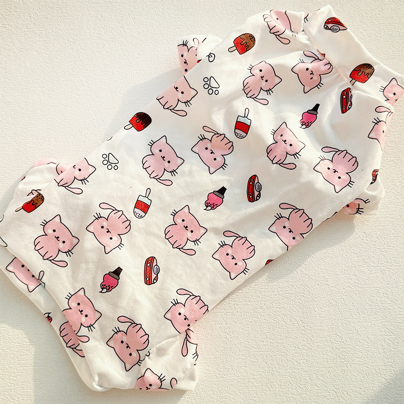 猫服 子猫とお寿司柄の可愛いつなぎタイプ猫服　スフィンクス