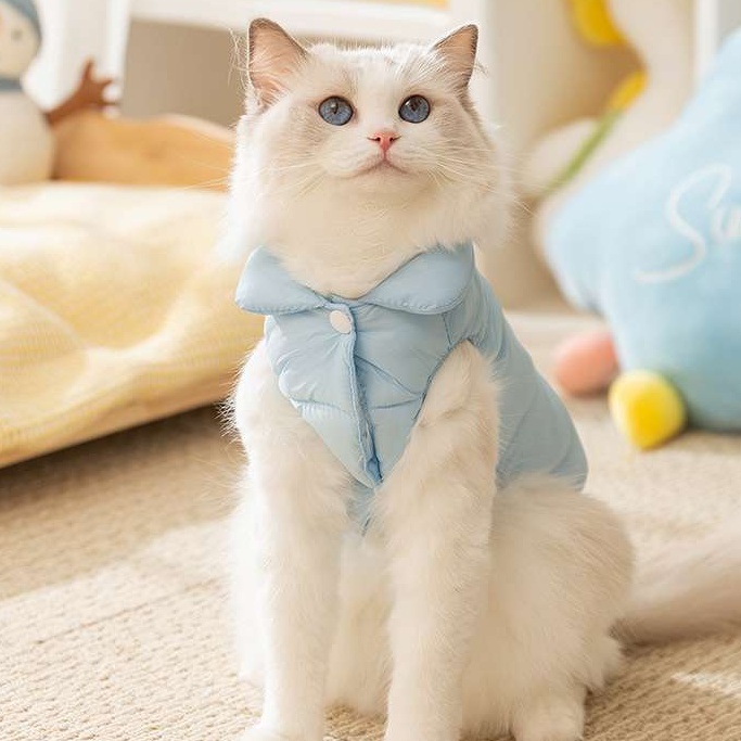 猫服 防寒服 | ふわもこ猫用術後服ベスト