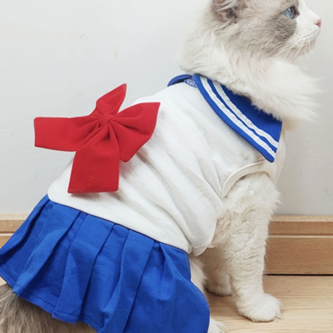 猫服 ふんわり制服リボン セーラー服