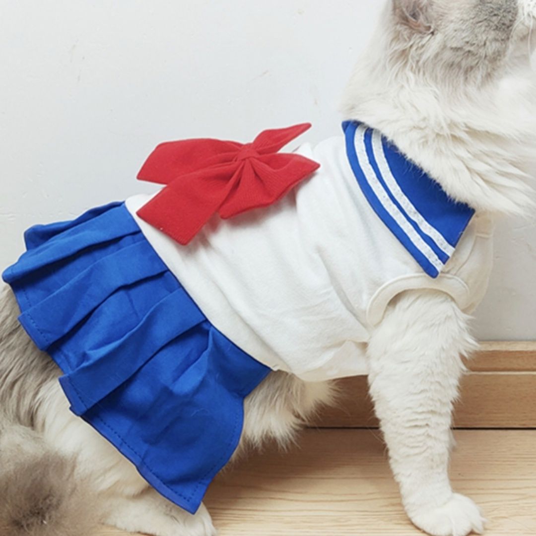 猫服 ふんわり制服リボン セーラー服