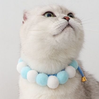 猫服 もこもこポンポン首輪