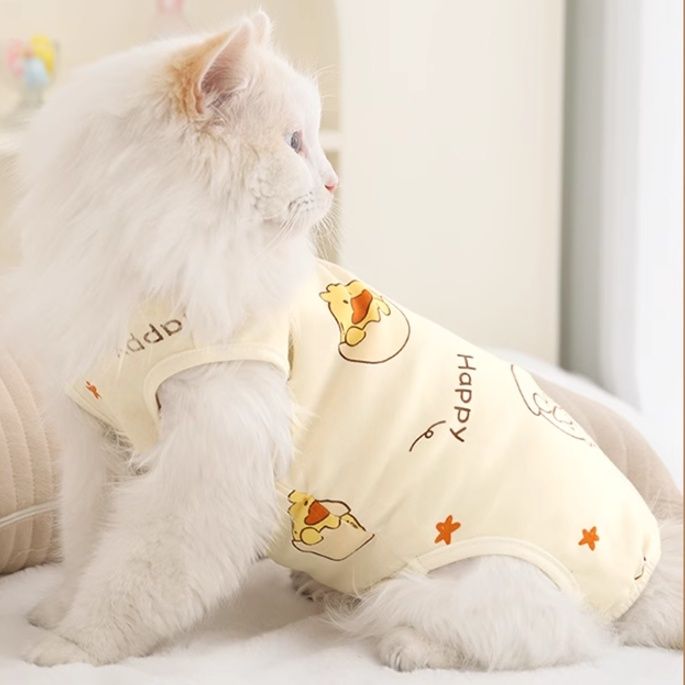 猫服 やさしい癒し柄の術後ウェア