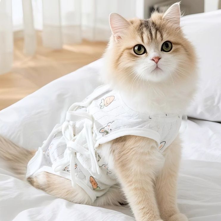 猫服 うさぎとにんじん 優しい術後ウェア