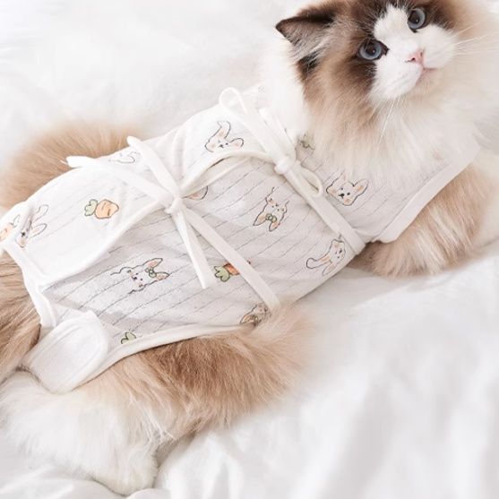 猫服 うさぎとにんじんの優しい術後服