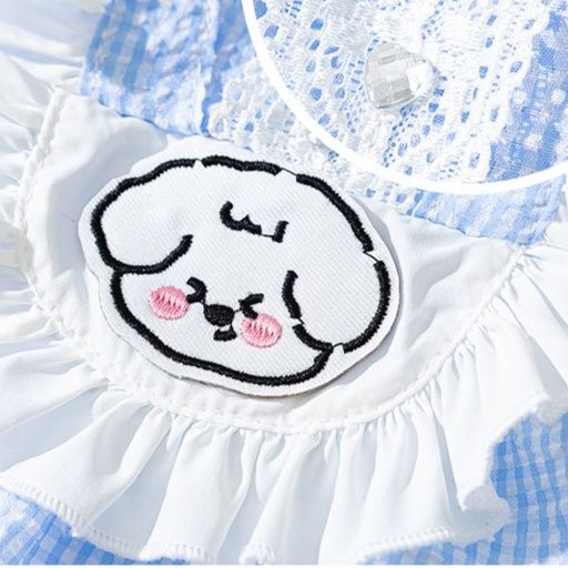 猫服 愛らしい子犬柄メイドスタイル猫用ワンピース