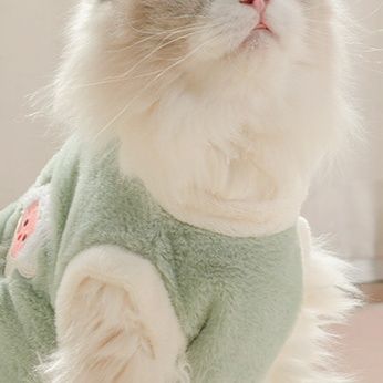猫服 洋服花刺繍入りふわもこ素材の袖なし猫用洋服