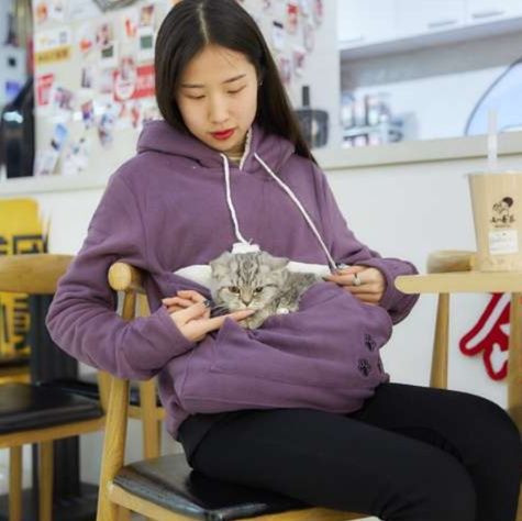 猫服  抱っこ服 | 愛猫とどこでも一緒！ポケット付おしゃれパーカー