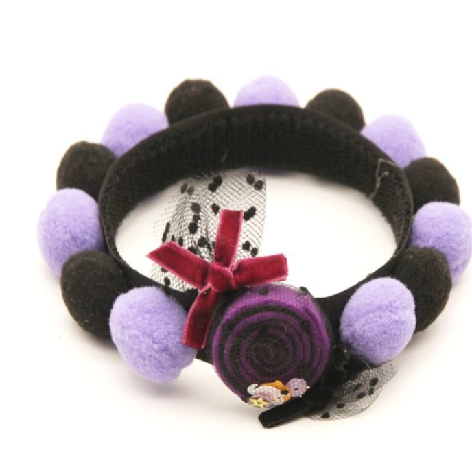 猫服 妖精の森ふわふわボンボン付き首輪