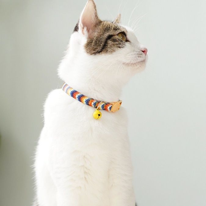 猫服 安全留め具付き防窮息鈴入り猫用首輪