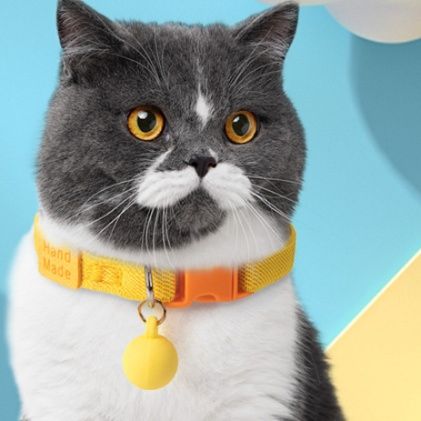 猫服 丸型鈴付き調整可能セーフティ首輪