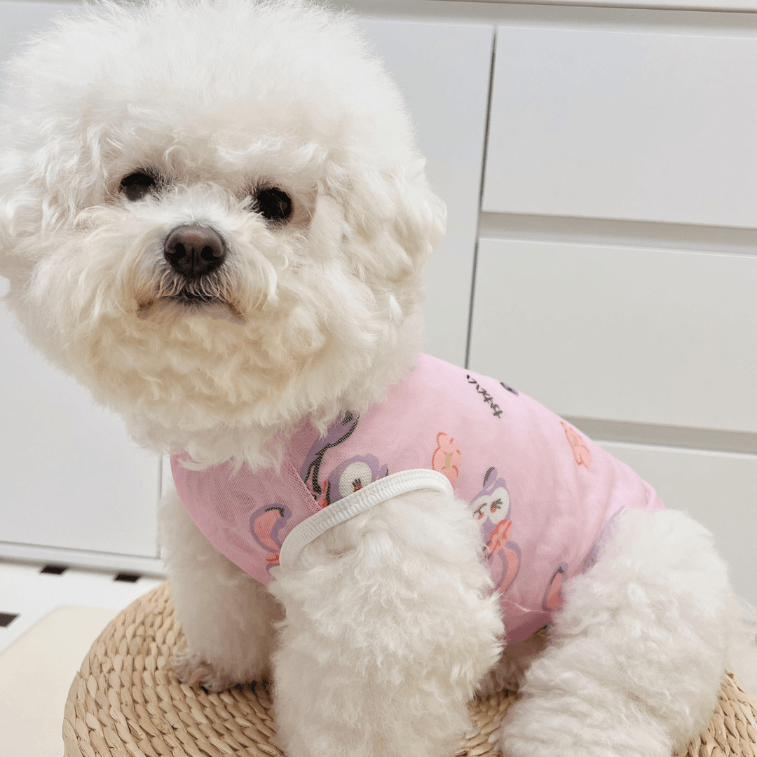 猫服 動物柄メッシュタンクトップ 猫服