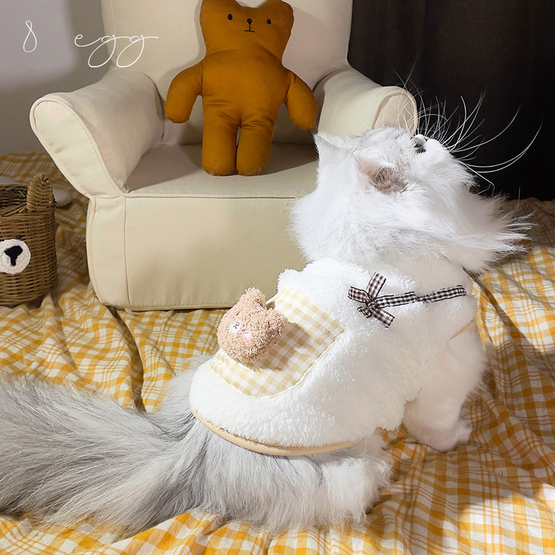猫服 ふわもこ くまさん背負い防寒着