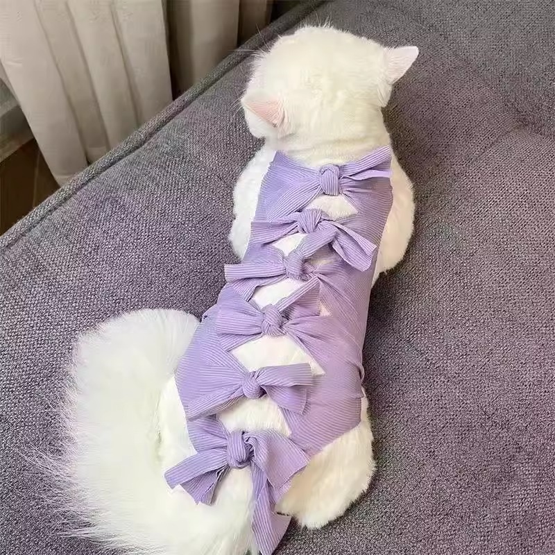 猫服 リボン結び術後ウェア