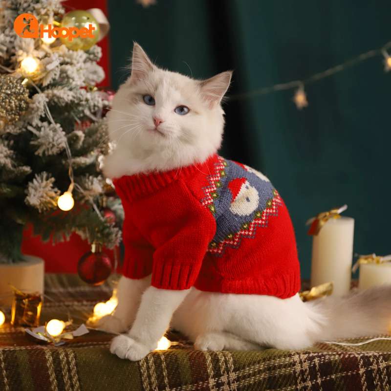 猫服  サンタデザイン猫用クリスマスセーター