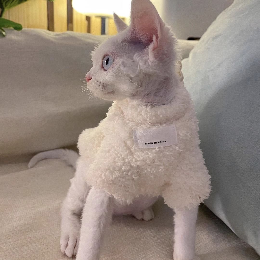 猫服 ふわふわもこもこ猫用あったか防寒ベスト