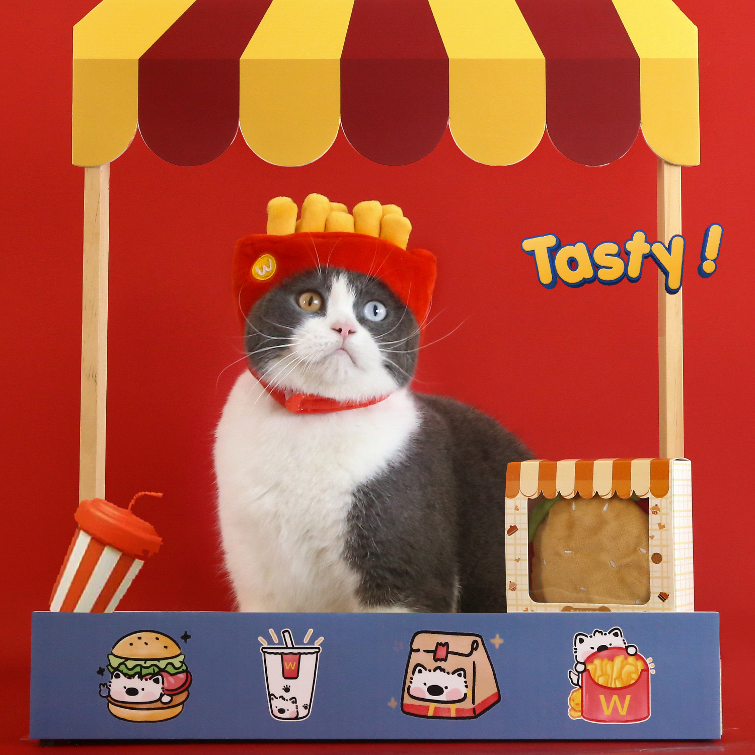 猫服 なりきりハンバーガー帽子