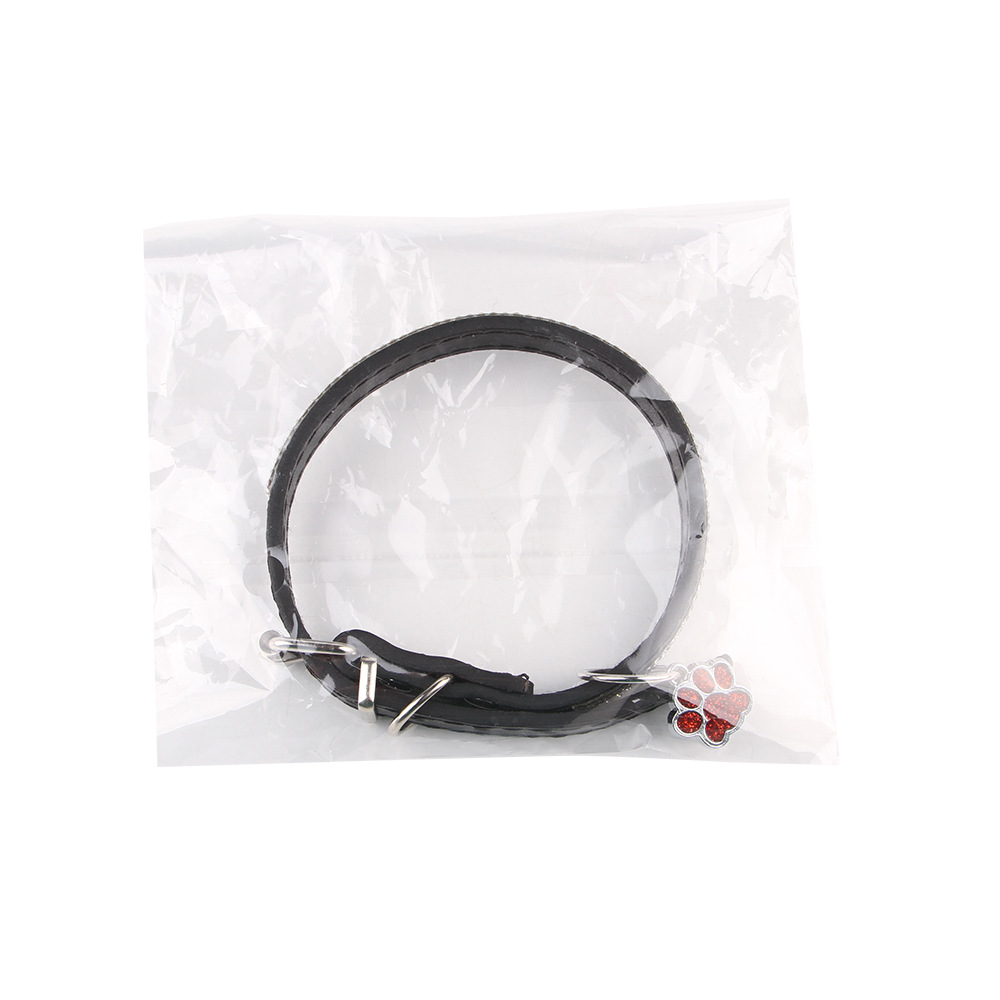 猫服 きらめく輝石装飾肉球チャーム付き首輪