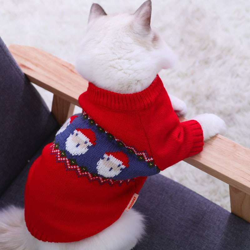 猫服 防寒服 | もこもこペット用Christmas jumper