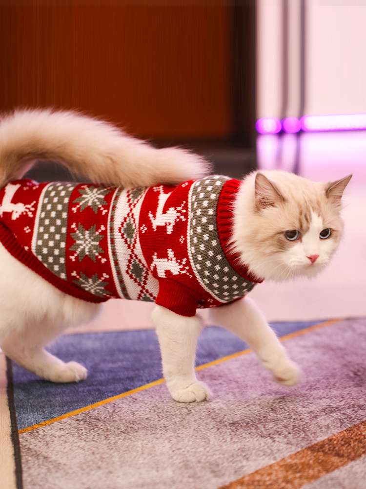 猫服 防寒服 | ペット用Christmas jumper