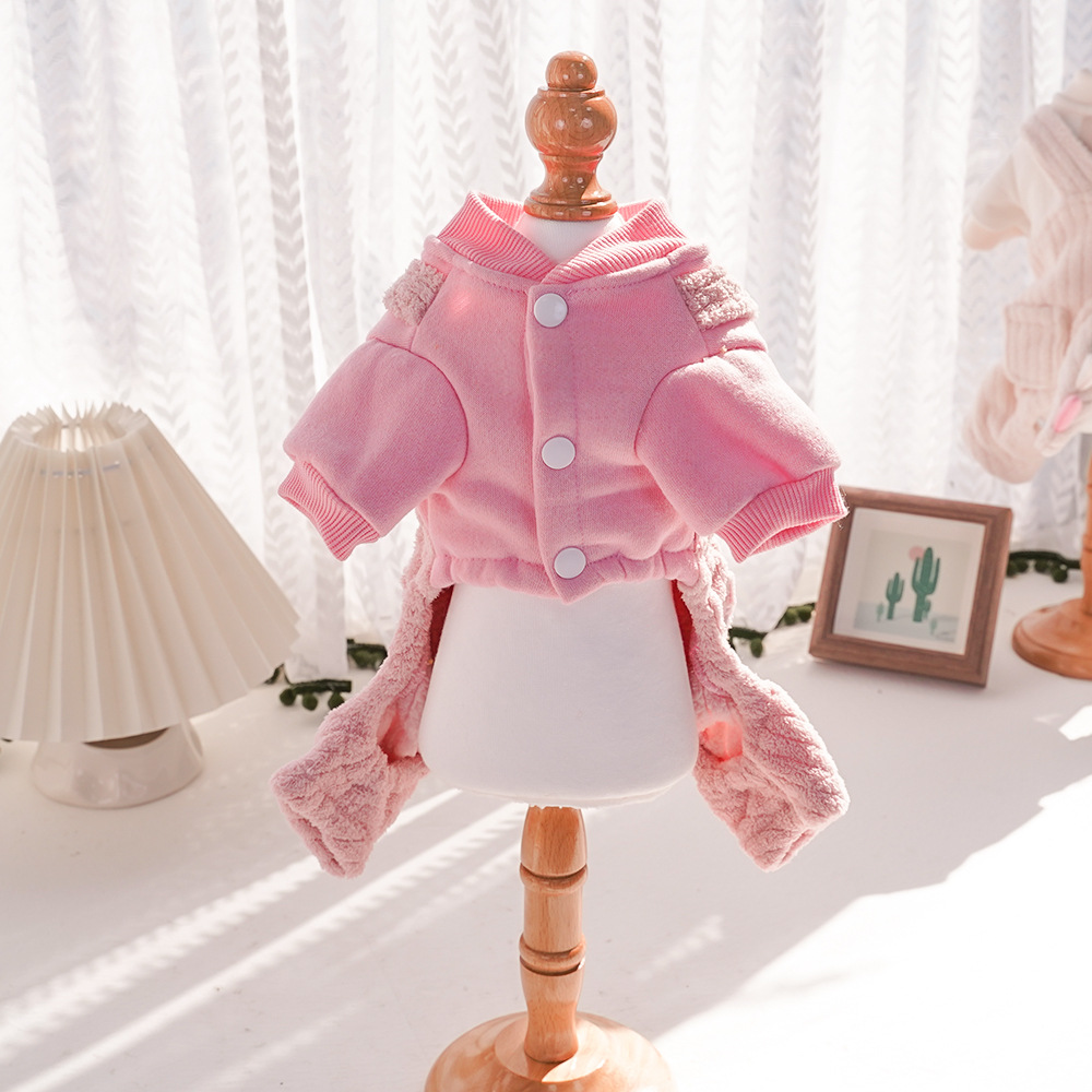 猫服 もこもこボア素材の可愛いつなぎ型防寒着