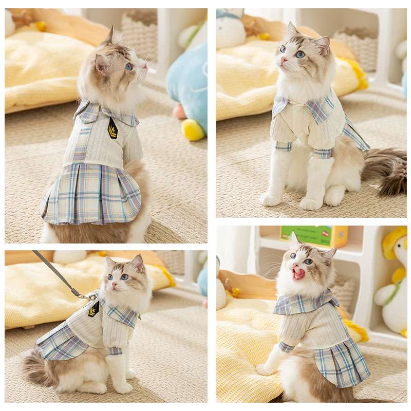 猫服 洋服 | 猫用制服風スカートセット