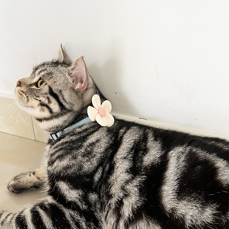 猫服 お花の首輪 ねこちゃんのしあわせ