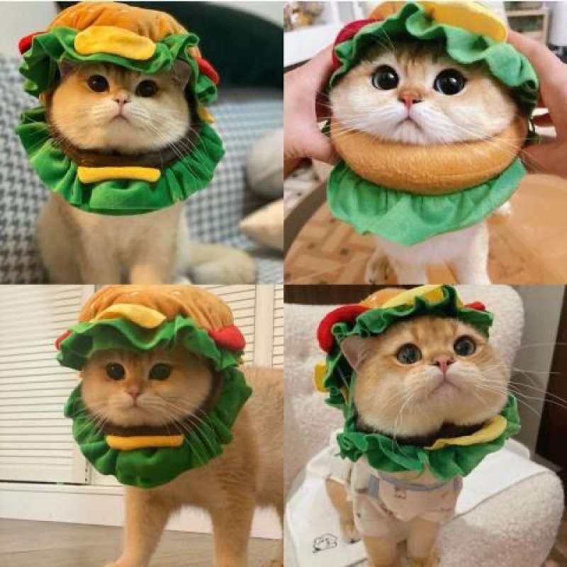 猫服 帽子 | ねこちゃん用ハンバーガーコスプレ