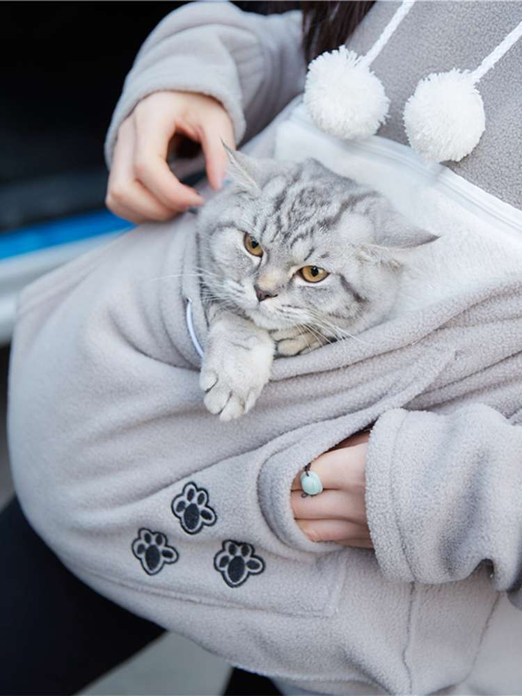 猫服 抱っこ服 | 愛猫とどこでも一緒！ポケット付おしゃれパーカー