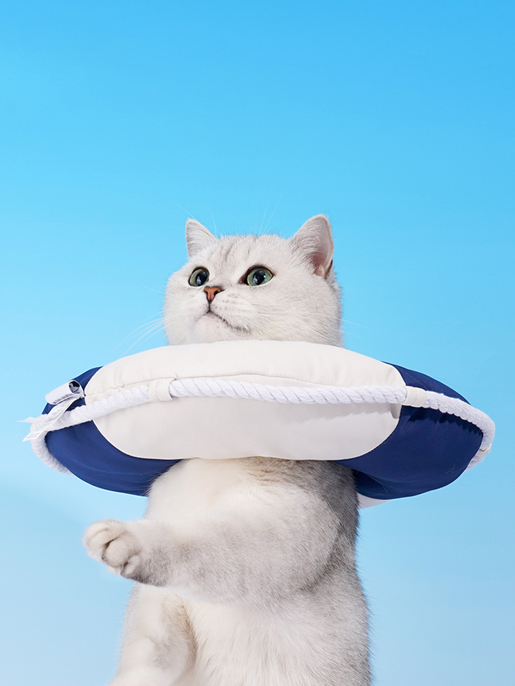 猫服 海の浮輪風ふんわり保護用襟巻